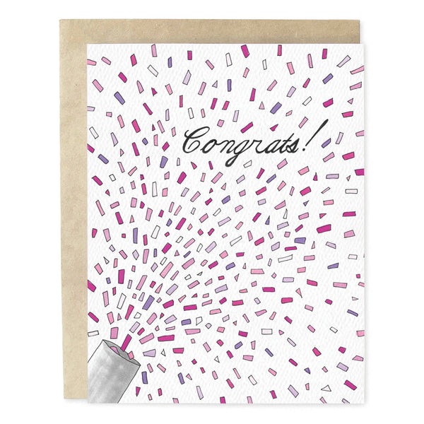 Confetti Pink New Baby Card