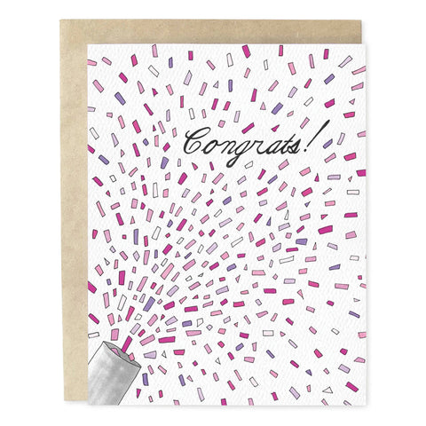 Confetti Pink New Baby Card