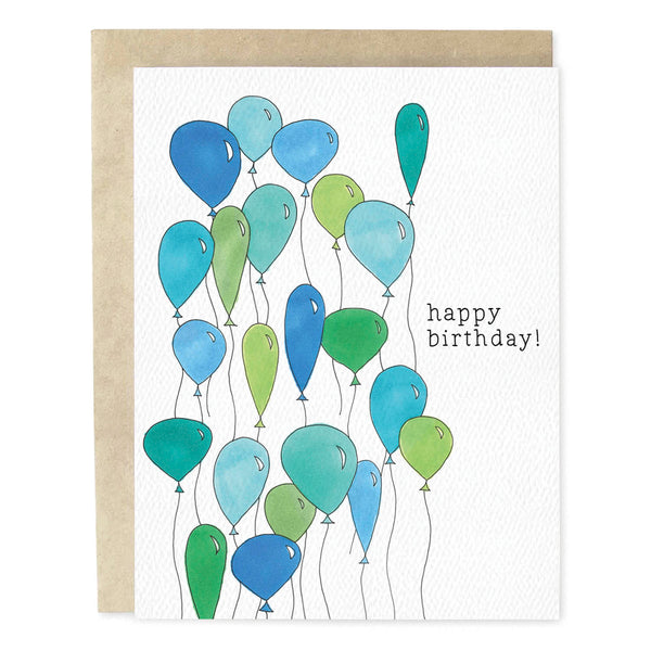 Balloons Blue Birthday Card