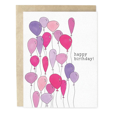 Balloons Pink Birthday Card