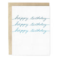 Blue Script Birthday Card