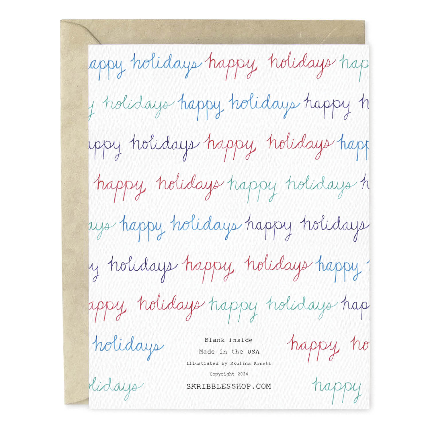 Cursive Repeat Holiday Card