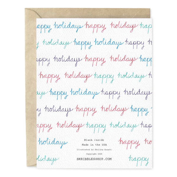 Cursive Repeat Holiday Card