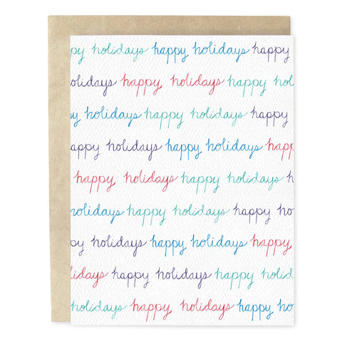 Cursive Repeat Holiday Card
