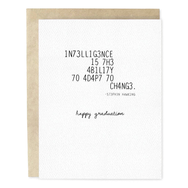 Intelligence Change Hawking Graduation Card