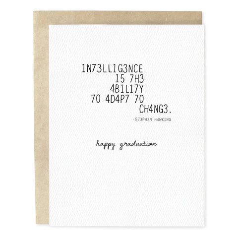 Intelligence Change Hawking Graduation Card