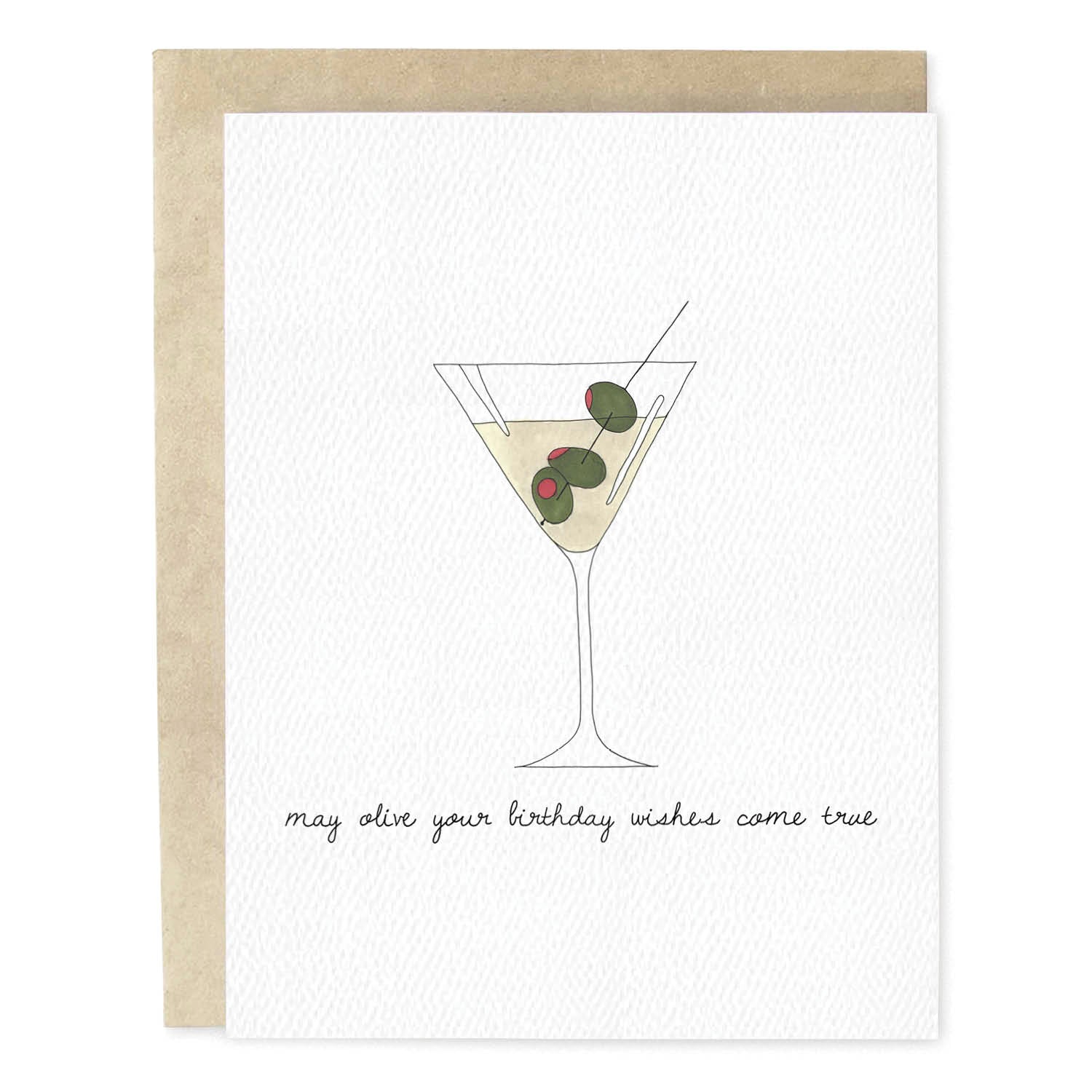 Olive Martini Birthday Card