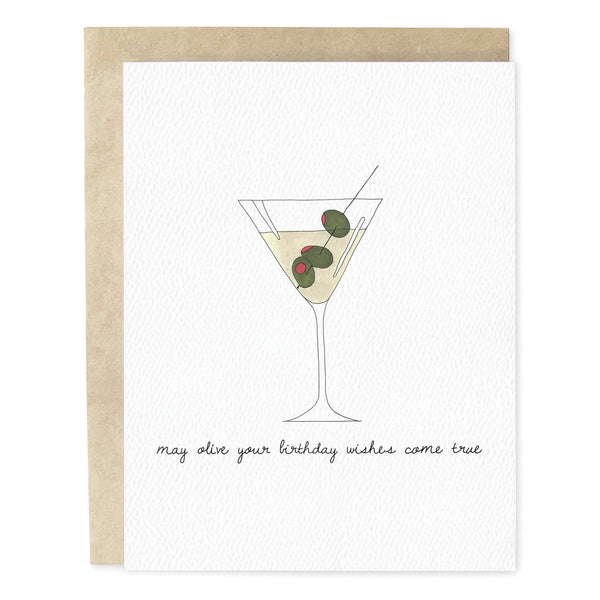 Olive Martini Birthday Card
