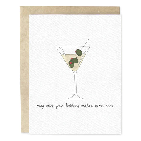 Olive Martini Birthday Card