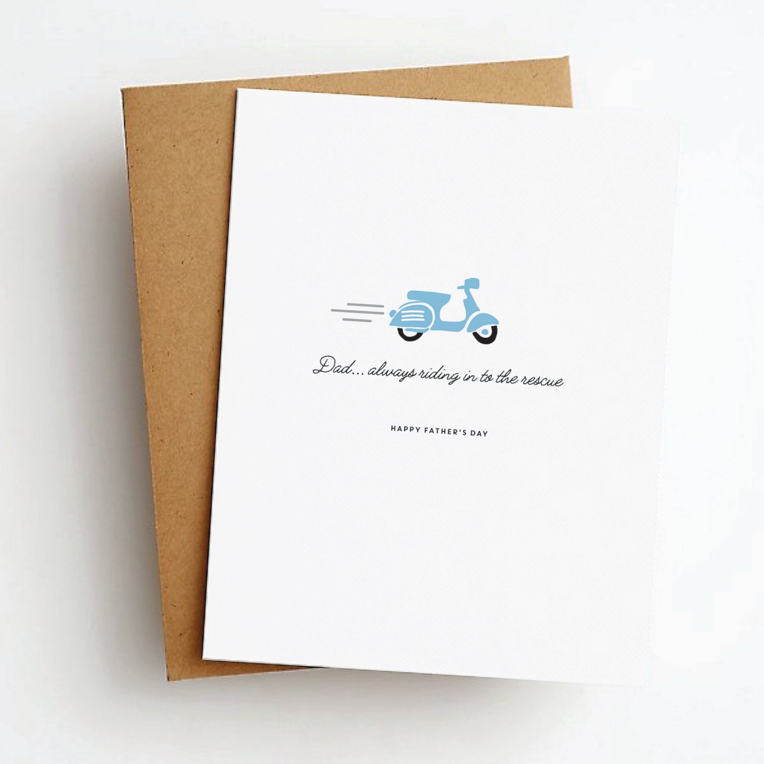 riding to the rescue father's day card