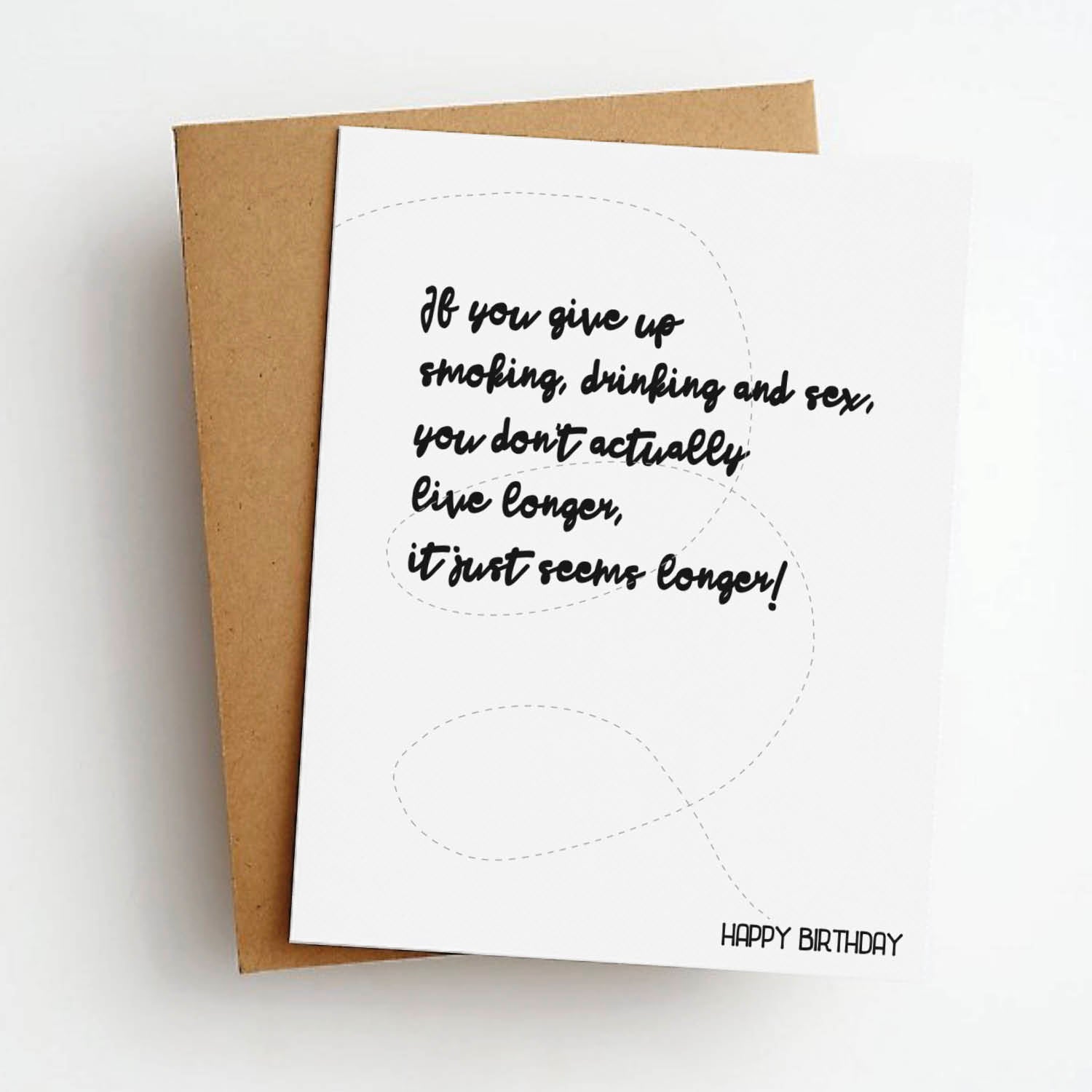 smoking drinking and sex birthday card