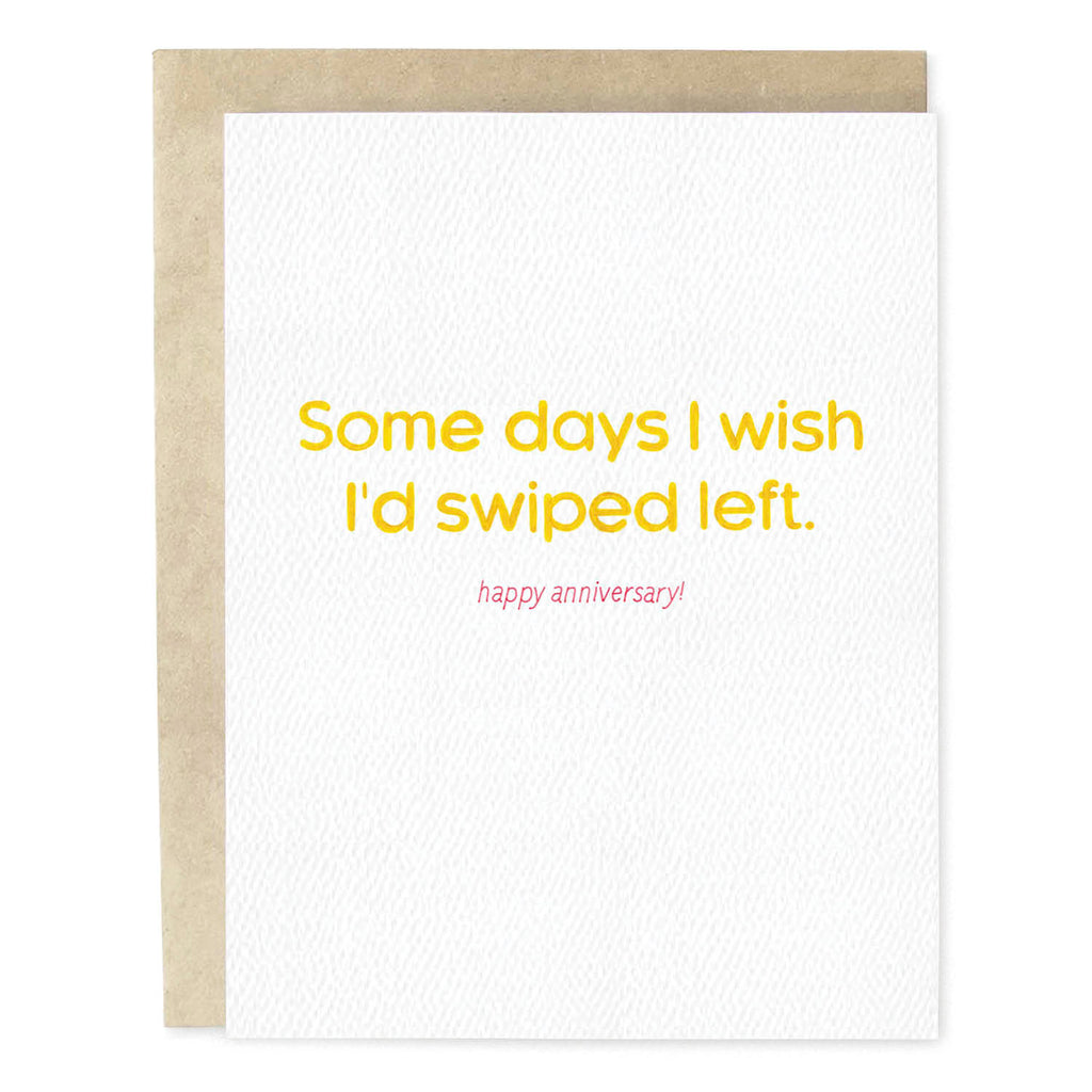 Swiped Left Funny Anniversary Card