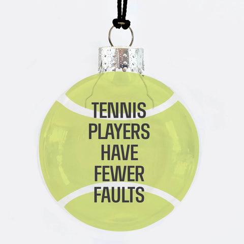 tennis faults glass ornament