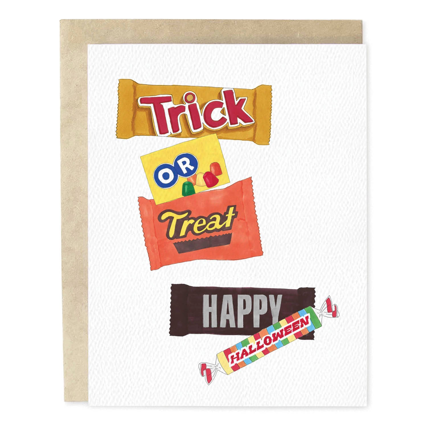 Trick Or Treat Candy Halloween Card