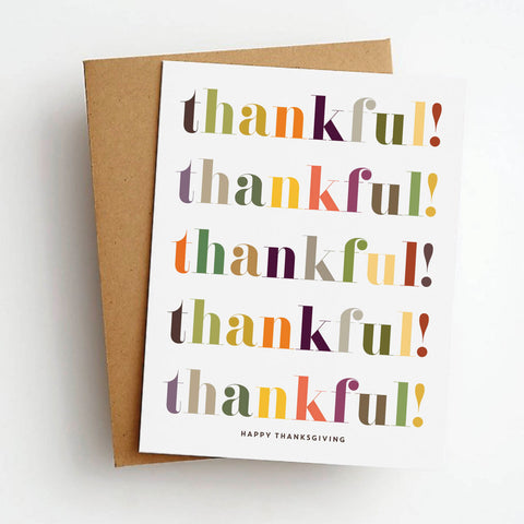 colorful thankful thanksgiving card