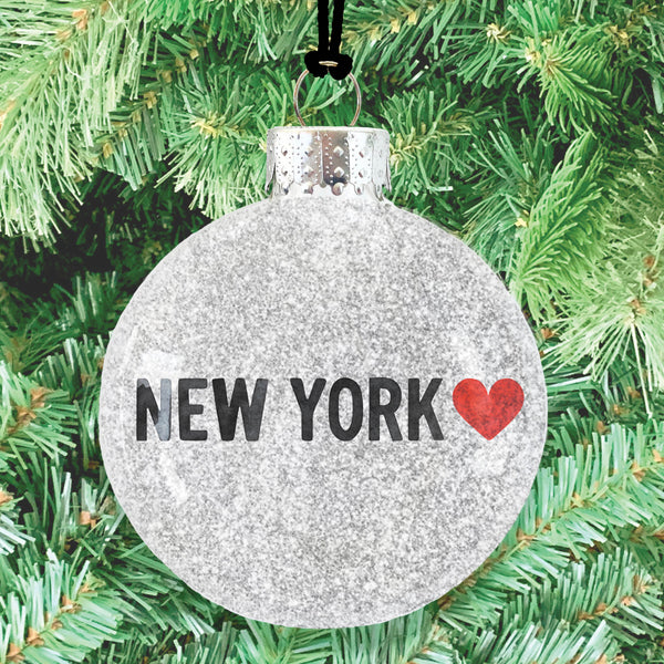 new york heart (with silver glitter!)