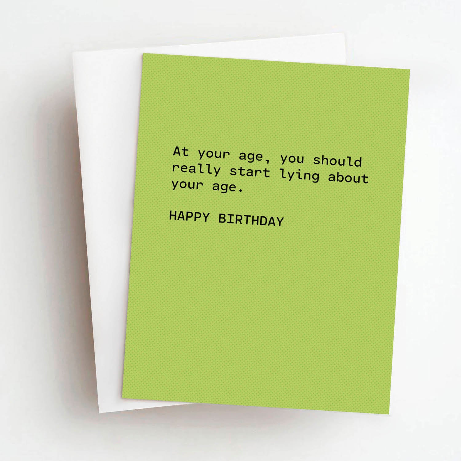 lying about age funny birthday card