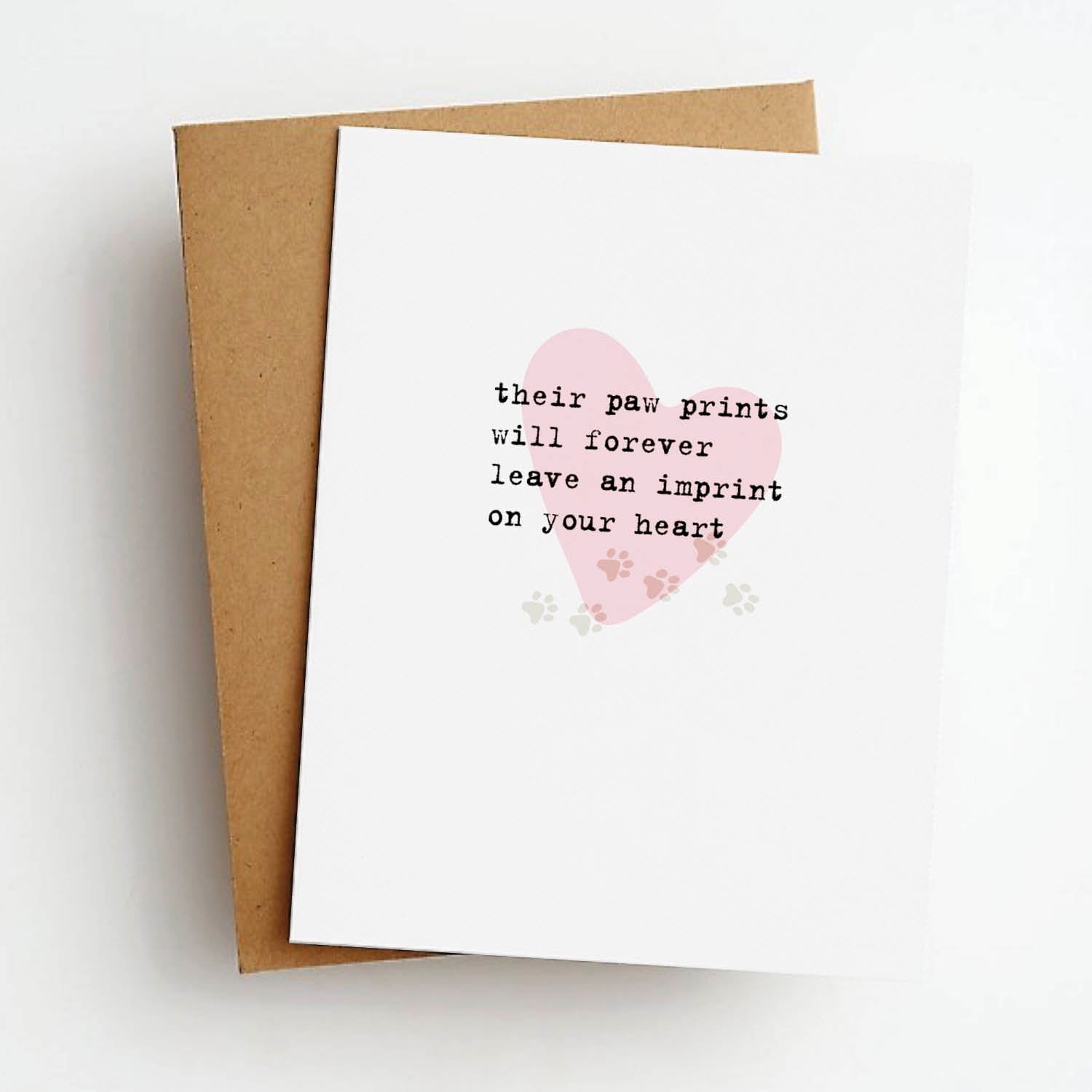 paw prints pet sympathy card