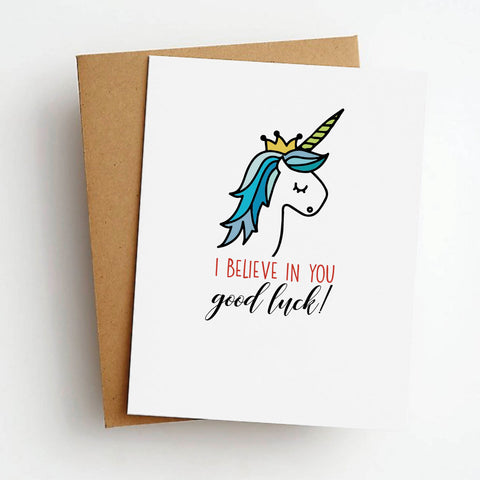 unicorn good luck card