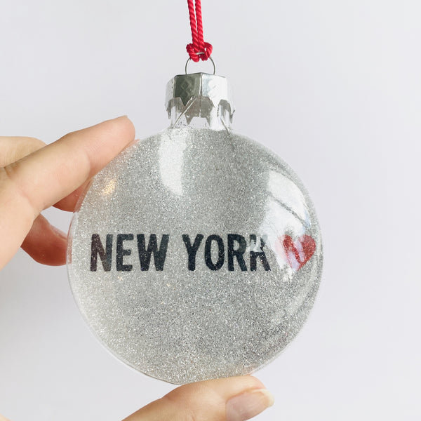 new york heart (with silver glitter!)