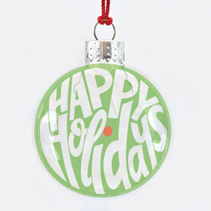 happy holidays bubble green