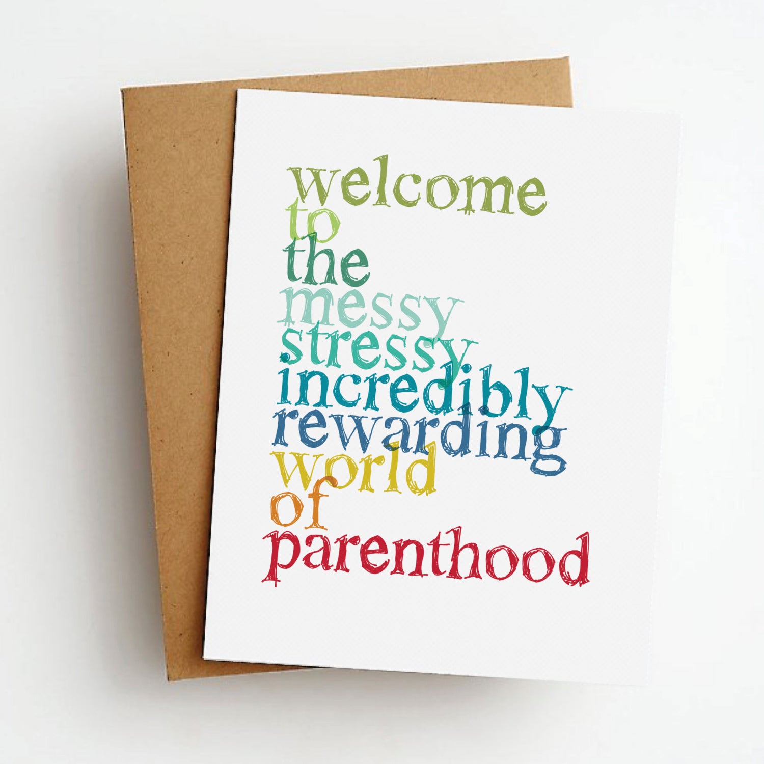 messy stressy card